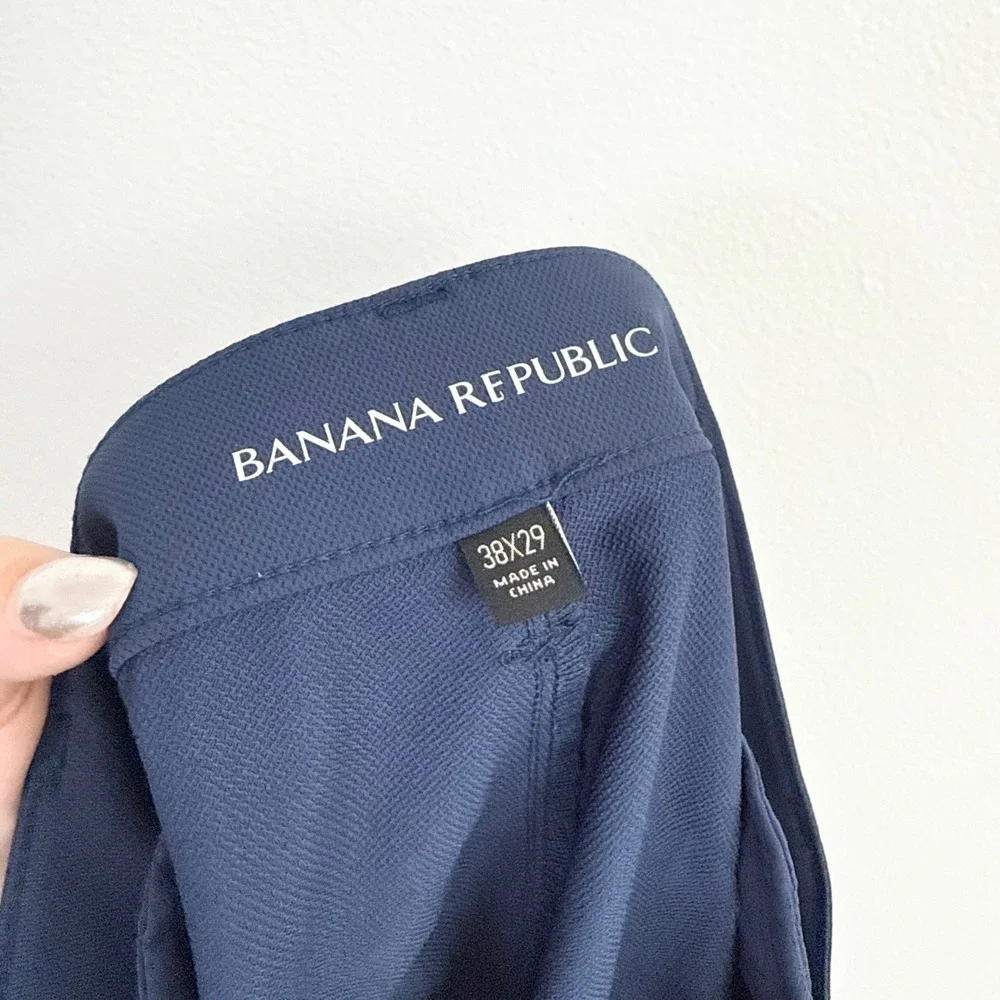 Banana Republic Men's Performance Dress Pants Navy Slim Fit 38x29